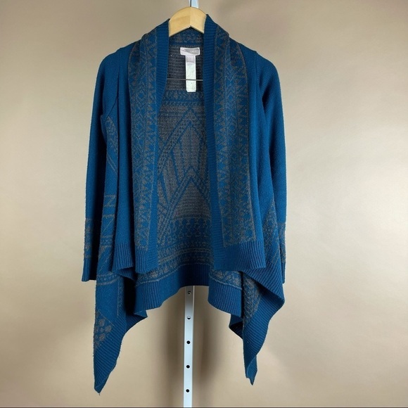 Forever 21 Small Chunky Oversized Aztec Open Cardigan Boho Slouchy Waterfall - Picture 1 of 5